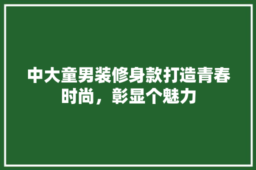中大童男装修身款打造青春时尚，彰显个魅力