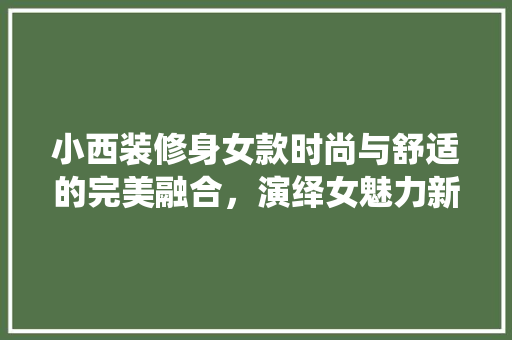 小西装修身女款时尚与舒适的完美融合，演绎女魅力新篇章