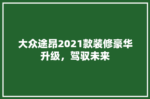 大众途昂2021款装修豪华升级，驾驭未来  第1张