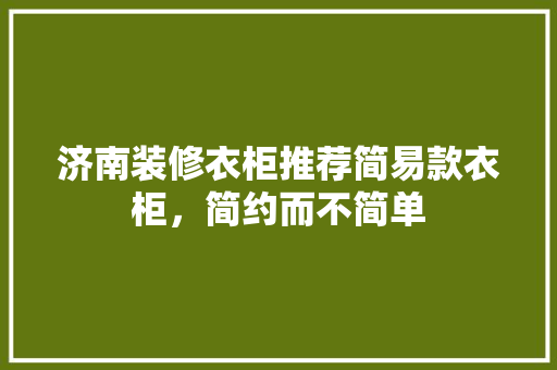 济南装修衣柜推荐简易款衣柜，简约而不简单