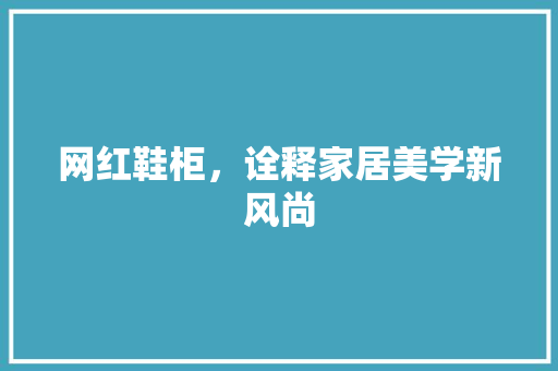 网红鞋柜，诠释家居美学新风尚