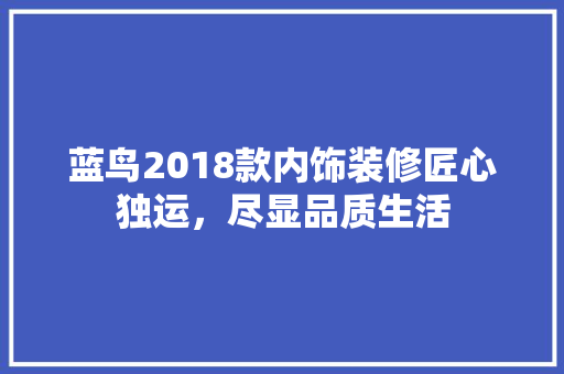 蓝鸟2018款内饰装修匠心独运，尽显品质生活