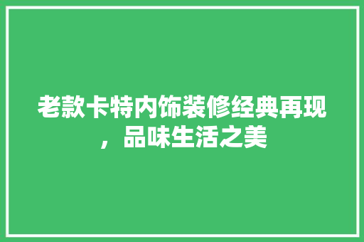 老款卡特内饰装修经典再现，品味生活之美