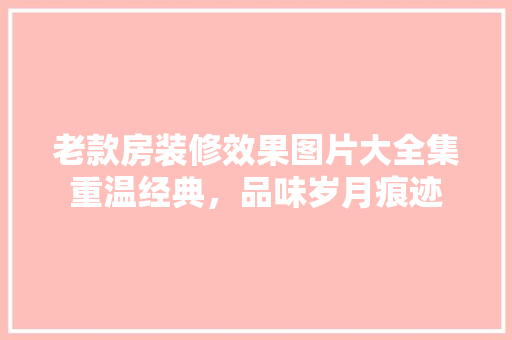 老款房装修效果图片大全集重温经典，品味岁月痕迹