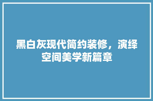 黑白灰现代简约装修，演绎空间美学新篇章