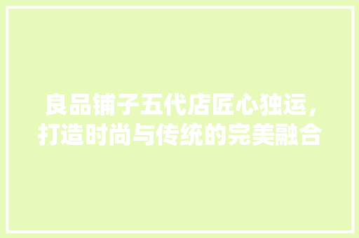 良品铺子五代店匠心独运，打造时尚与传统的完美融合
