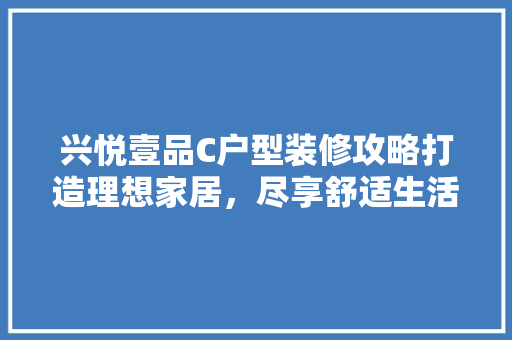 兴悦壹品C户型装修攻略打造理想家居，尽享舒适生活