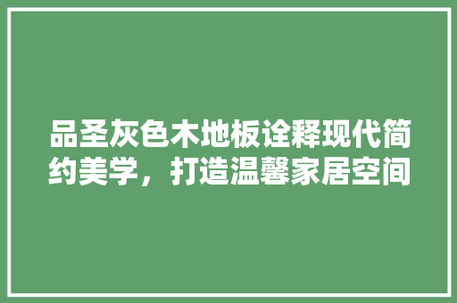 品圣灰色木地板诠释现代简约美学，打造温馨家居空间