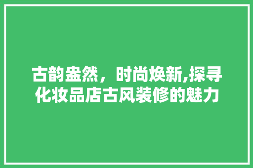 古韵盎然，时尚焕新,探寻化妆品店古风装修的魅力