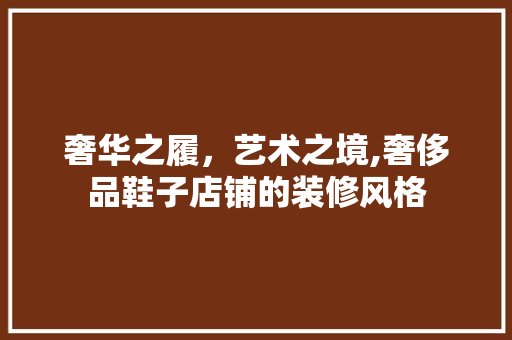 奢华之履，艺术之境,奢侈品鞋子店铺的装修风格