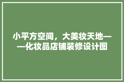 小平方空间，大美妆天地——化妆品店铺装修设计图