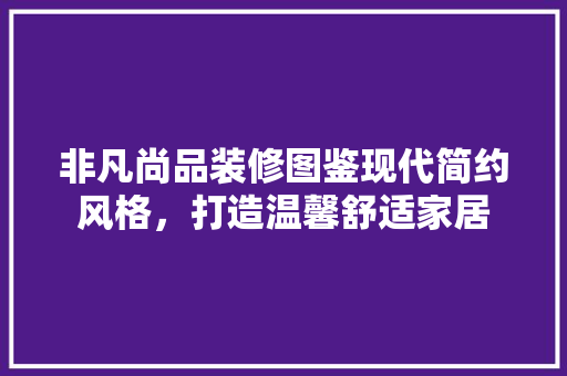 非凡尚品装修图鉴现代简约风格，打造温馨舒适家居