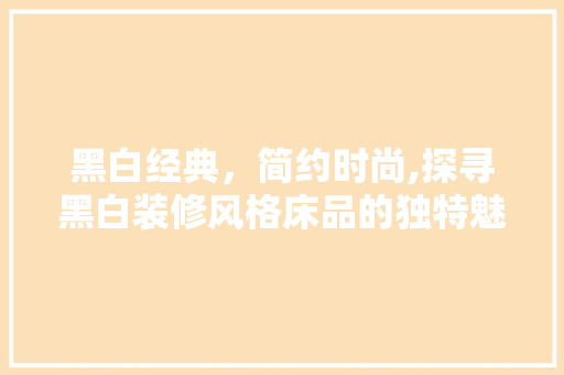 黑白经典，简约时尚,探寻黑白装修风格床品的独特魅力