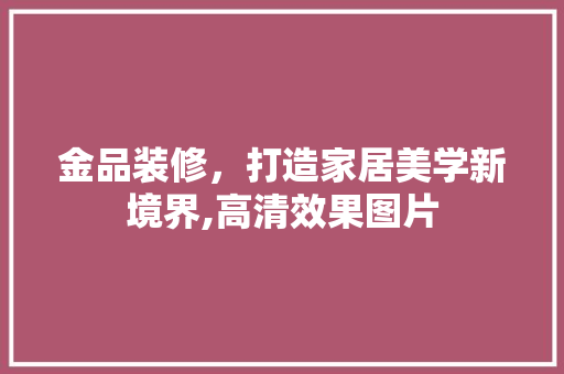金品装修，打造家居美学新境界,高清效果图片
