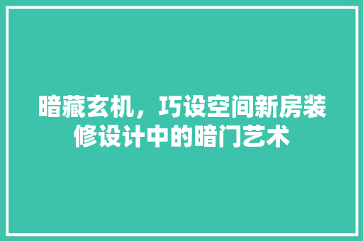 暗藏玄机，巧设空间新房装修设计中的暗门艺术