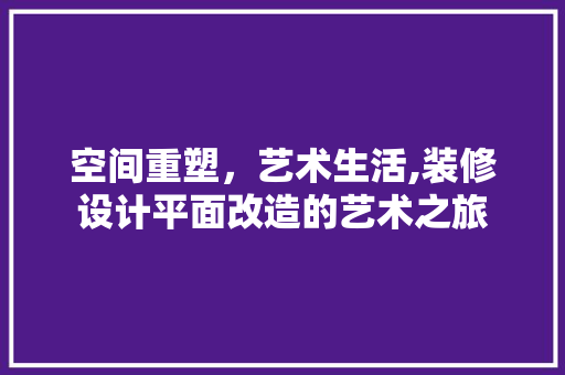 空间重塑，艺术生活,装修设计平面改造的艺术之旅