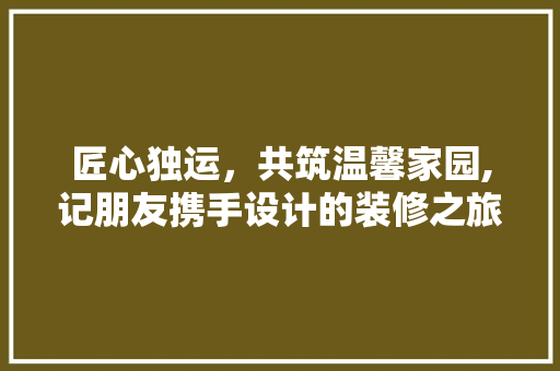 匠心独运，共筑温馨家园,记朋友携手设计的装修之旅
