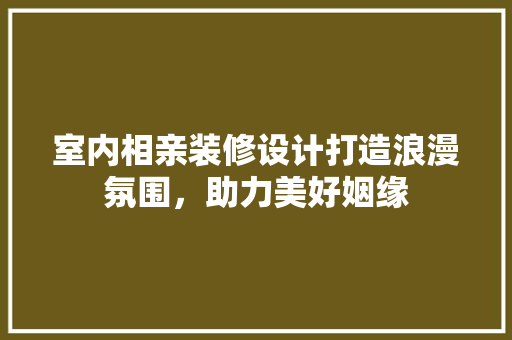 室内相亲装修设计打造浪漫氛围，助力美好姻缘