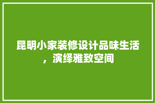 昆明小家装修设计品味生活，演绎雅致空间