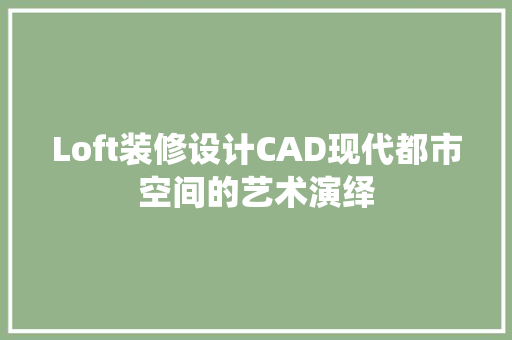 Loft装修设计CAD现代都市空间的艺术演绎
