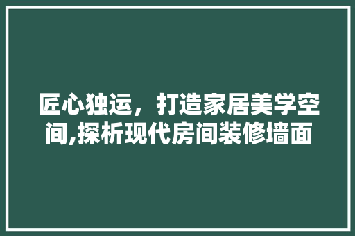 匠心独运，打造家居美学空间,探析现代房间装修墙面设计