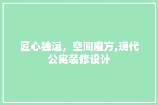 匠心独运，空间魔方,现代公寓装修设计