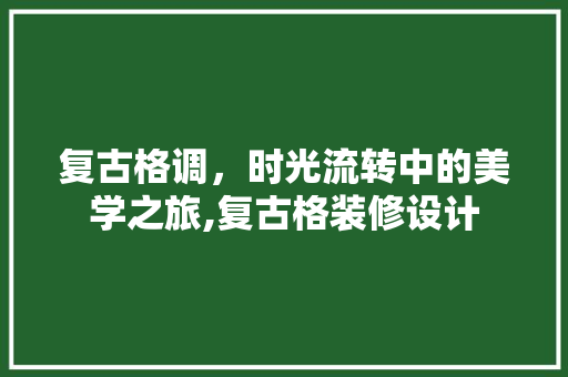 复古格调，时光流转中的美学之旅,复古格装修设计