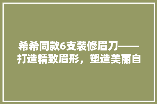 希希同款6支装修眉刀——打造精致眉形，塑造美丽自信形象