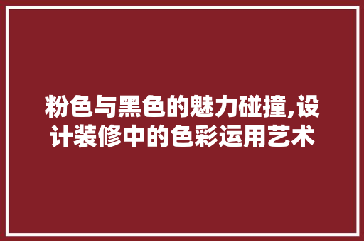 粉色与黑色的魅力碰撞,设计装修中的色彩运用艺术