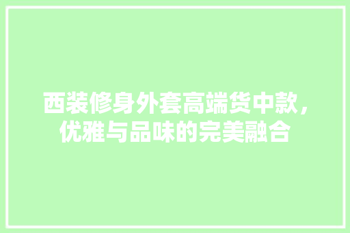 西装修身外套高端货中款，优雅与品味的完美融合