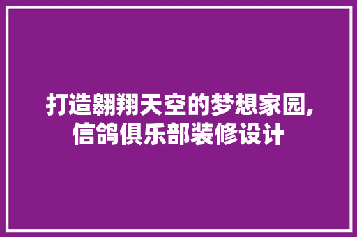 打造翱翔天空的梦想家园,信鸽俱乐部装修设计