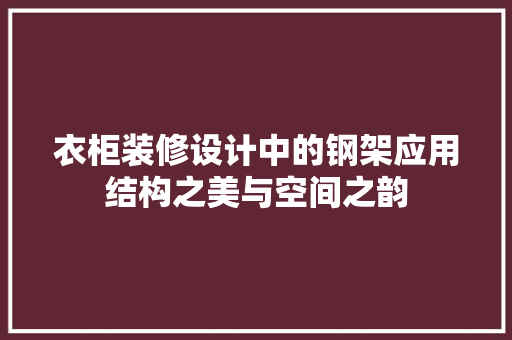 衣柜装修设计中的钢架应用结构之美与空间之韵