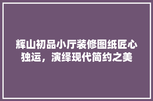 辉山初品小厅装修图纸匠心独运，演绎现代简约之美