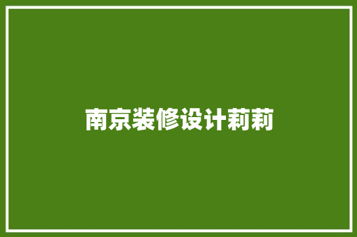南京装修设计莉莉