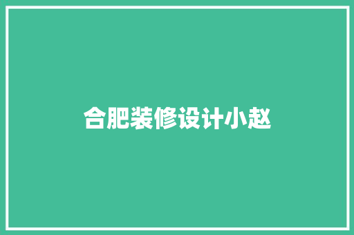 合肥装修设计小赵
