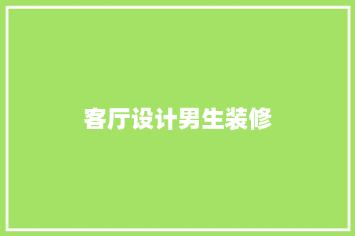 客厅设计男生装修