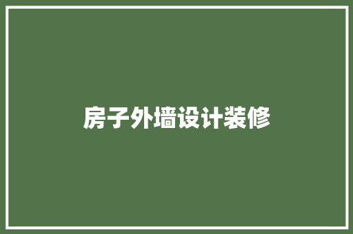 房子外墙设计装修