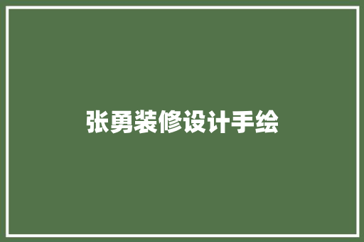 张勇装修设计手绘